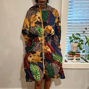 SMALL - Farm Rio Dress Women Tropical Toucan Abstract Art